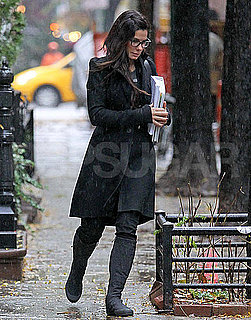 Pictures of Sandra Bullock Departing Her Manhattan Hotel Holding a Script