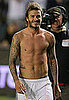 Pictures of David Beckham Shirtless at an LA Galaxy Game and Brooklyn and Cruz Skateboarding