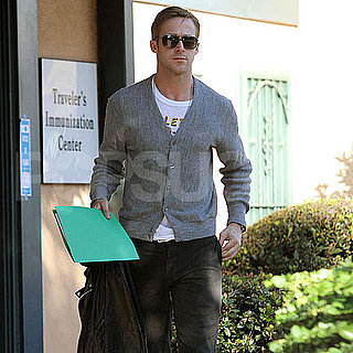 Pictures of Ryan Gosling Leaving a Traveler's Immunization Center