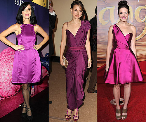 Photos of Katy Perry, Natalie Portman and Mandy Moore in Purple Dresses on the Red Carpet