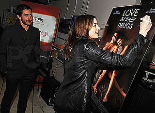 Jake Gyllenhaal and Anne Hathaway at a Love and Other Drugs Conference in NYC