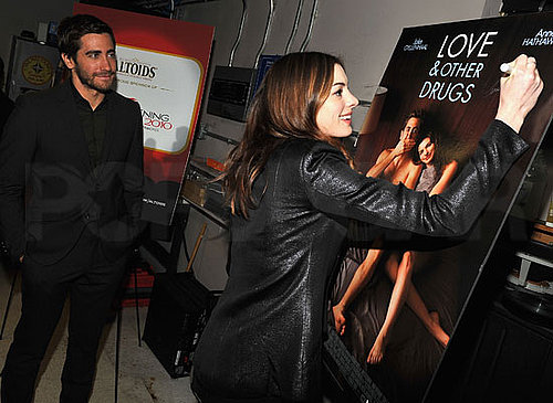 Jake Gyllenhaal and Anne Hathaway at a Love and Other Drugs Conference in NYC