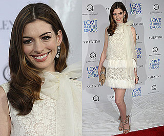 Photos of Anne Hathaway at the NY Premiere of Love and Other Drugs in Valentino