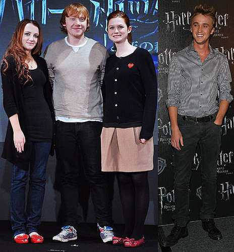 Rupert Grint, Bonnie Wright, Evanna Lynch in Japan, Tom Felton in Mexico For Harry Potter and the Deathly Hallows