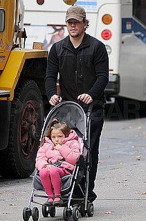 Pictures of Matt Damon and Isabella Damon Heading to Her School in NYC