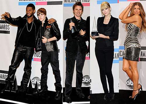 Justin Bieber, Jessica Alba, Usher, Taylor Swift, Michael Buble at the 2010 American Music Awards Press Room