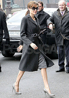 Pictures of Angelina Jolie on Her Way Into The Tourist Junket in Paris