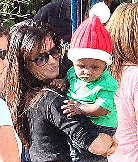 Pictures of Sandra Bullock and Baby Louis in a Santa Hat