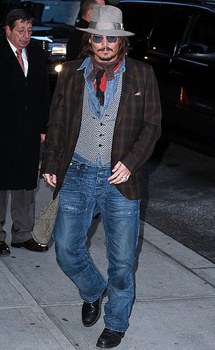 Pictures of Johnny Depp and Video Clip From David Letterman