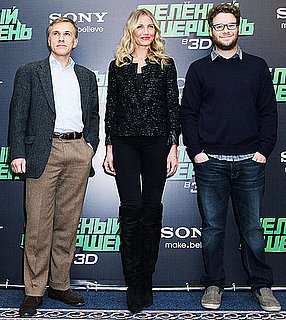 Pictures of Cameron Diaz, Christoph Waltz, and Seth Rogen in Moscow