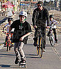 Pictures of David Beckham Riding Bikes in Venice Beach With Cruz, Brooklyn, and Romeo