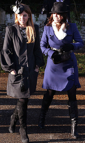 Photos of Princess Beatrice and Princess Eugenie on Christmas Day 2010