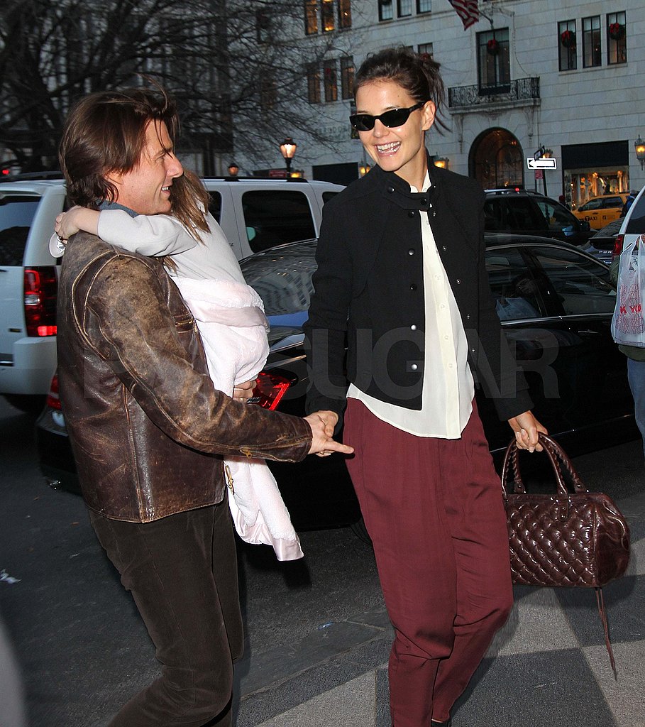 Katie Holmes Greets 32 With Tom, Suri, and a Pair of Red Pants Katie Holmes Greets 32 With Tom, Suri, and a Pair of Red Pants