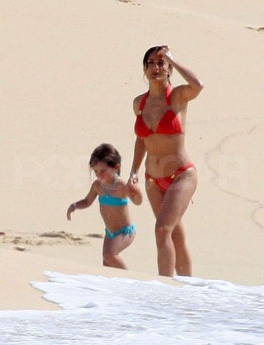 Pictures of Salma Hayek and Valentina Wearing Bikinis