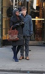 Pictures of Chace Crawford and Tika Sumpter on the Set of Gossip Girl in NYC