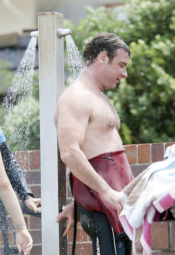 Pictures of Shirtless Liev Schreiber Surfing in Australia