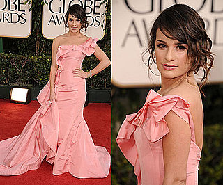 Lea Michele in Oscar de la Renta at 2011 Golden Globe Awards