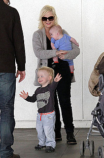 Pictures of Amy Poehler and Will Arnett With Their Sons Archie and Abel at LAX