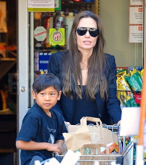 Angelina Jolie at Whole Foods With Pax Jolie-Pitt Angelina Jolie at Whole Foods With Pax Jolie-Pitt