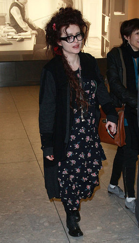 Pictures of Helena Bonham Carter and Colin Firth Arriving in UK After Golden Globes as The King's Speech Gets BAFTA Nominations