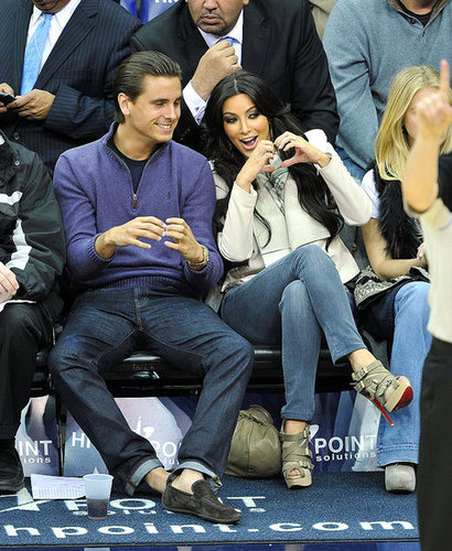 Pictures of Kim Kardashian and Scott Disick at the New Jersey Nets Game 2011-01-20 09:57:09