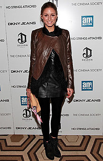 Olivia Palermo Wearing a Leather Skirt and Jacket