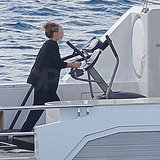 Guess Who's Walking on a Treadmill on Board a Yacht? Guess Who's Walking on a Treadmill on Board a Yacht?