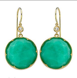 Irene Neuwirth Chrysoprase and Diamond Earrings