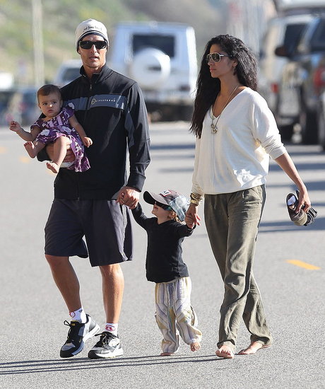 Pictures of Matthew McConaughey and Camila Alves With Levi and Vida on the Beach in Malibu