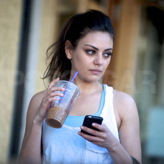 Pictures of Mila Kunis Drinking an Iced Coffee in LA Pictures of Mila Kunis Drinking an Iced Coffee in LA
