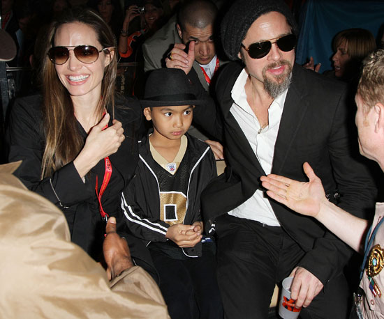 Angelina Jolie and Brad Pitt took son Maddox to the Super Bowl in 2010 to root for the New Orleans Saints.
Angelina Jolie and Brad Pitt took son Maddox to the Super Bowl in 2010 to root for the New Orleans Saints.