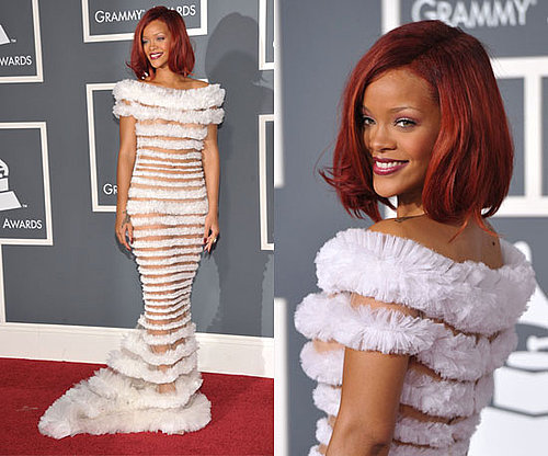 Rihanna in sheer Jean Paul Gaultier at the Grammys 2011