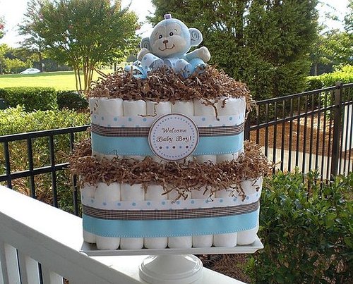 Square Diaper Cake Square Diaper Cake
