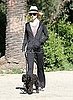 Pictures of January Jones Walking Her Dog