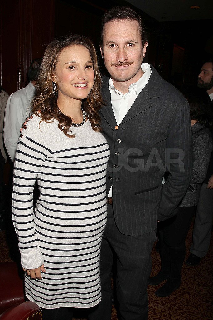 Natalie Portman Wears Stripes to Toast Her Black Swan Director Natalie Portman Wears Stripes to Toast Her Black Swan Director