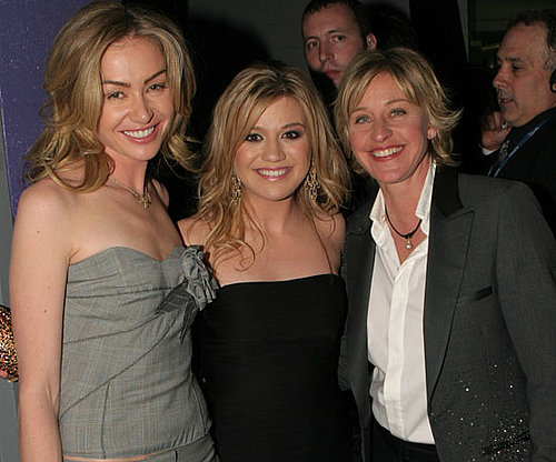 Music fans Ellen DeGeneres and Portia de Rossi snapped a photo with singing sensation Kelly Clarkson in 2006.
Music fans Ellen DeGeneres and Portia de Rossi snapped a photo with singing sensation Kelly Clarkson in 2006.