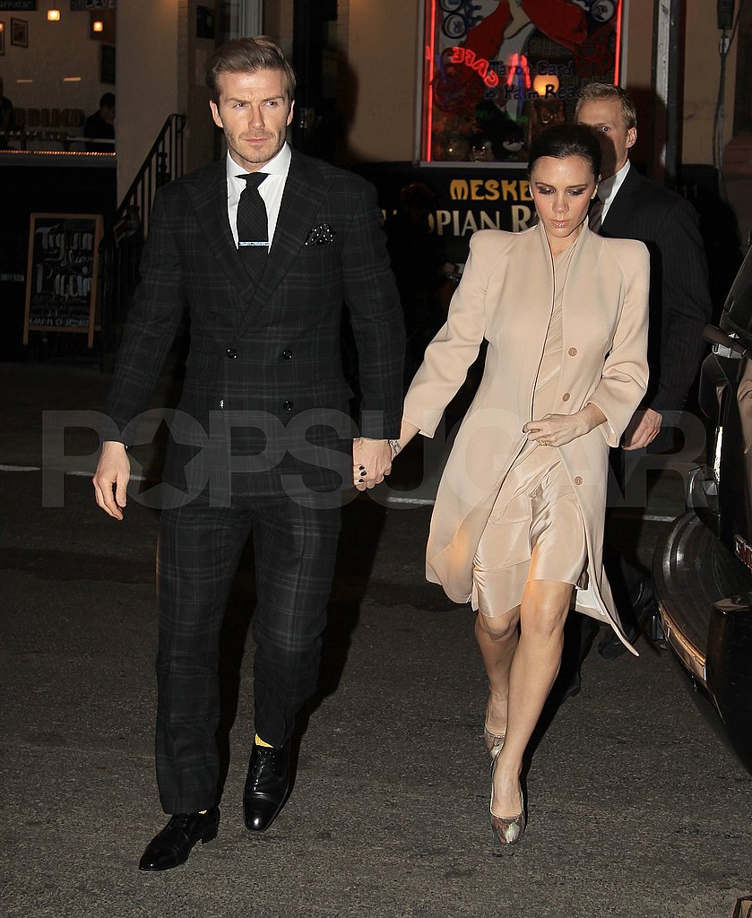 Pictures of David and Pregnant Victoria Beckham on a Valentine's Day Date Pictures of David and Pregnant Victoria Beckham on a Valentine's Day Date