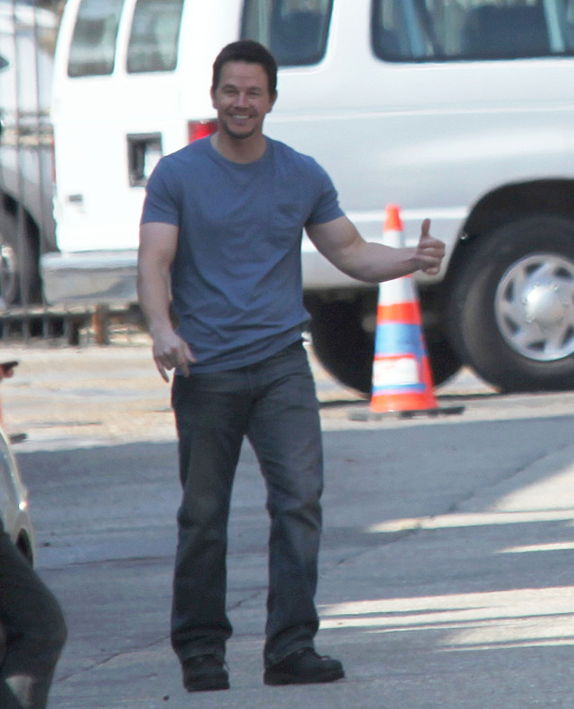 Mark Wahlberg Is Ready For Some Football on the Set Mark Wahlberg Is Ready For Some Football on the Set