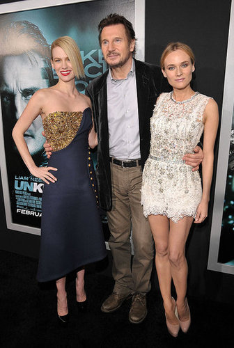 Pictures of January Jones, Diane Kruger, Liam Neeson, and Joshua Jackson at the LA Premiere of Unknown