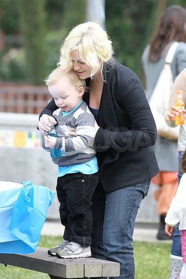 Pictures of Amy Poehler and Archie Arnett Attending a Birthday Party in LA
