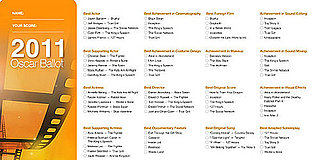 2011 Printable Oscar Ballot