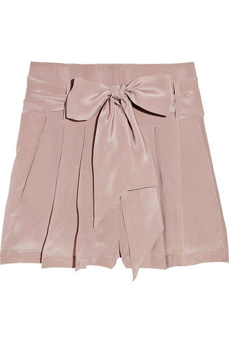 Emma Cook - Belted silk crepe de Chine shorts