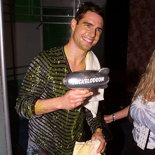 Tom Cruise was a good sport in 2001 after getting slimed on stage he happily accepted an award and smiled for fans.
Tom Cruise was a good sport in 2001 after getting slimed on stage he happily accepted an award and smiled for fans.