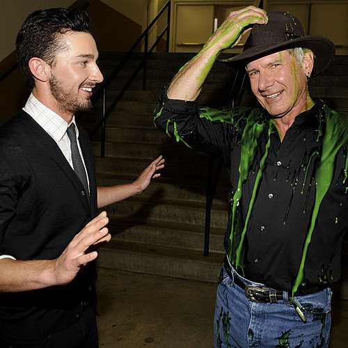 Indiana Jones and the Crystal Skull costars Shia LaBeouf and Harrison Ford teamed up in 2008, though only one of them walked away covered in the famous green goo.
Indiana Jones and the Crystal Skull costars Shia LaBeouf and Harrison Ford teamed up in 2008, though only one of them walked away covered in the famous green goo.