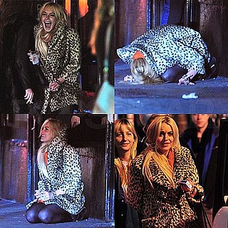 Pictures of Lindsay Lohan Smoking and Hanging Out With Friends in NYC