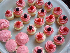 White & Raspberry Cupcakes