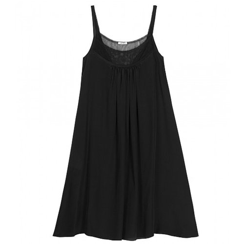 Miu Miu - SEIDENKLEID MIT TÜLL-BESATZ