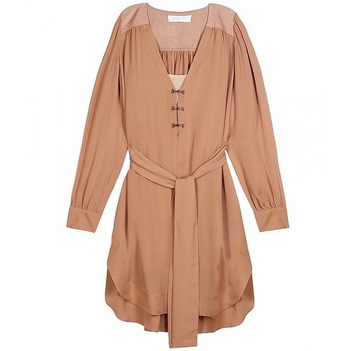 ALC - SEIDEN HEMDBLUSENKLEID MIT BINDEGÜRTEL