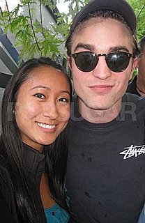 Robert Pattinson Pictures With Fans on the Set of Cosmopolis