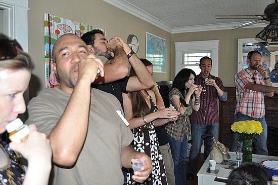 Baby bottle drinking game